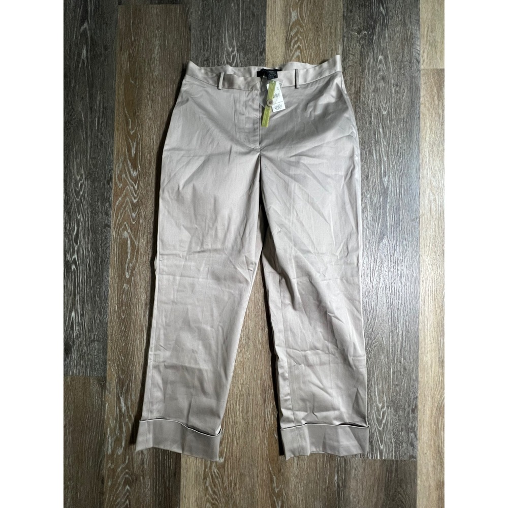 The Limited Dress Pants Womens 6 Tan Cuffed Stretch Flat Front Trousers 4274